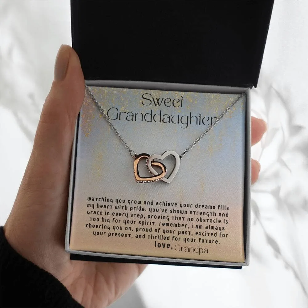 Everlasting Bonds: The Grandparent's Interlocking Hearts Necklace with Personalized Message