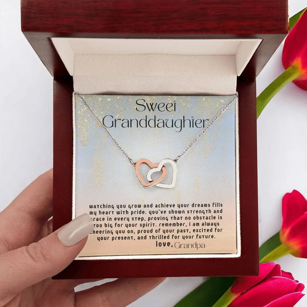 Everlasting Bonds: The Grandparent's Interlocking Hearts Necklace with Personalized Message