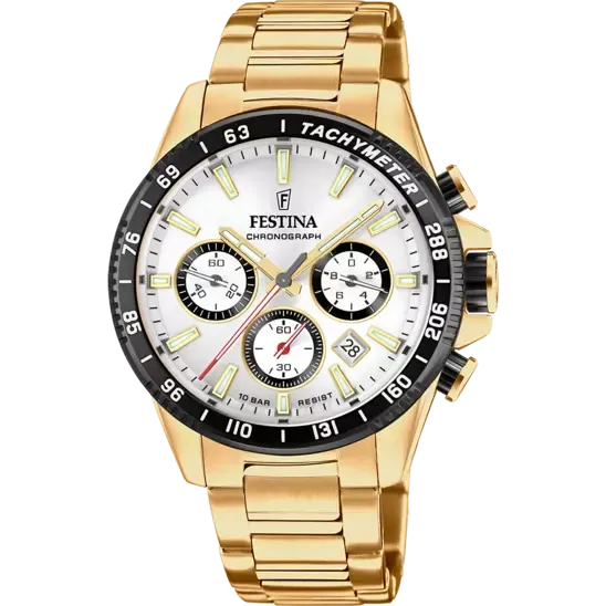 Festina Timeless Chronograph White Dial Stainless Steel 316L Strap Men's Watch F20634/1