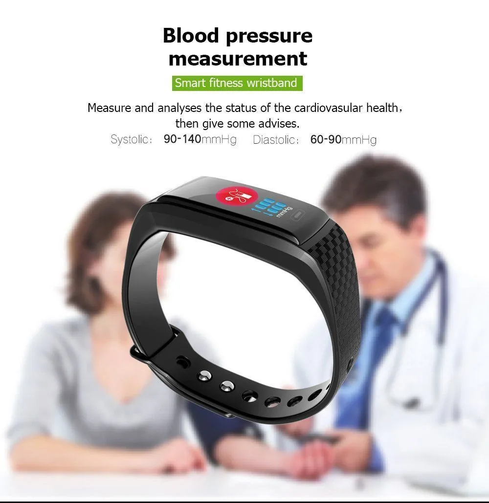 Fitness Smart Watch Bracelet Waterproof Real-Time Monitor Dynamic Heart Rate Sport  Fitness Wristband Support USB-Charge Watch