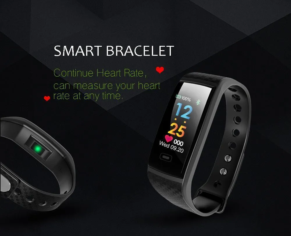 Fitness Smart Watch Bracelet Waterproof Real-Time Monitor Dynamic Heart Rate Sport  Fitness Wristband Support USB-Charge Watch
