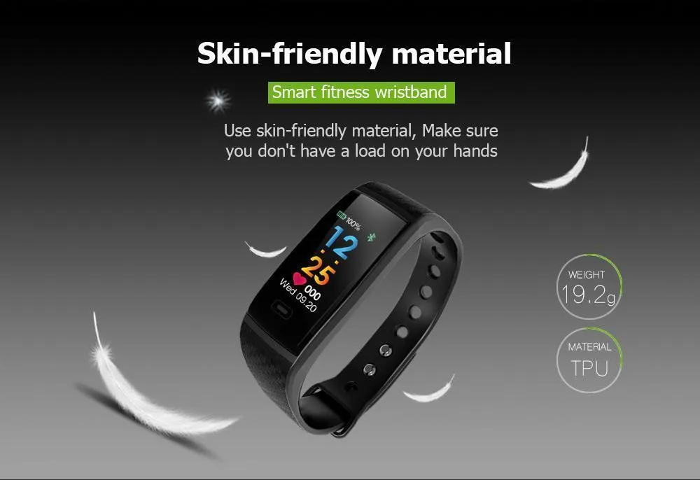 Fitness Smart Watch Bracelet Waterproof Real-Time Monitor Dynamic Heart Rate Sport  Fitness Wristband Support USB-Charge Watch