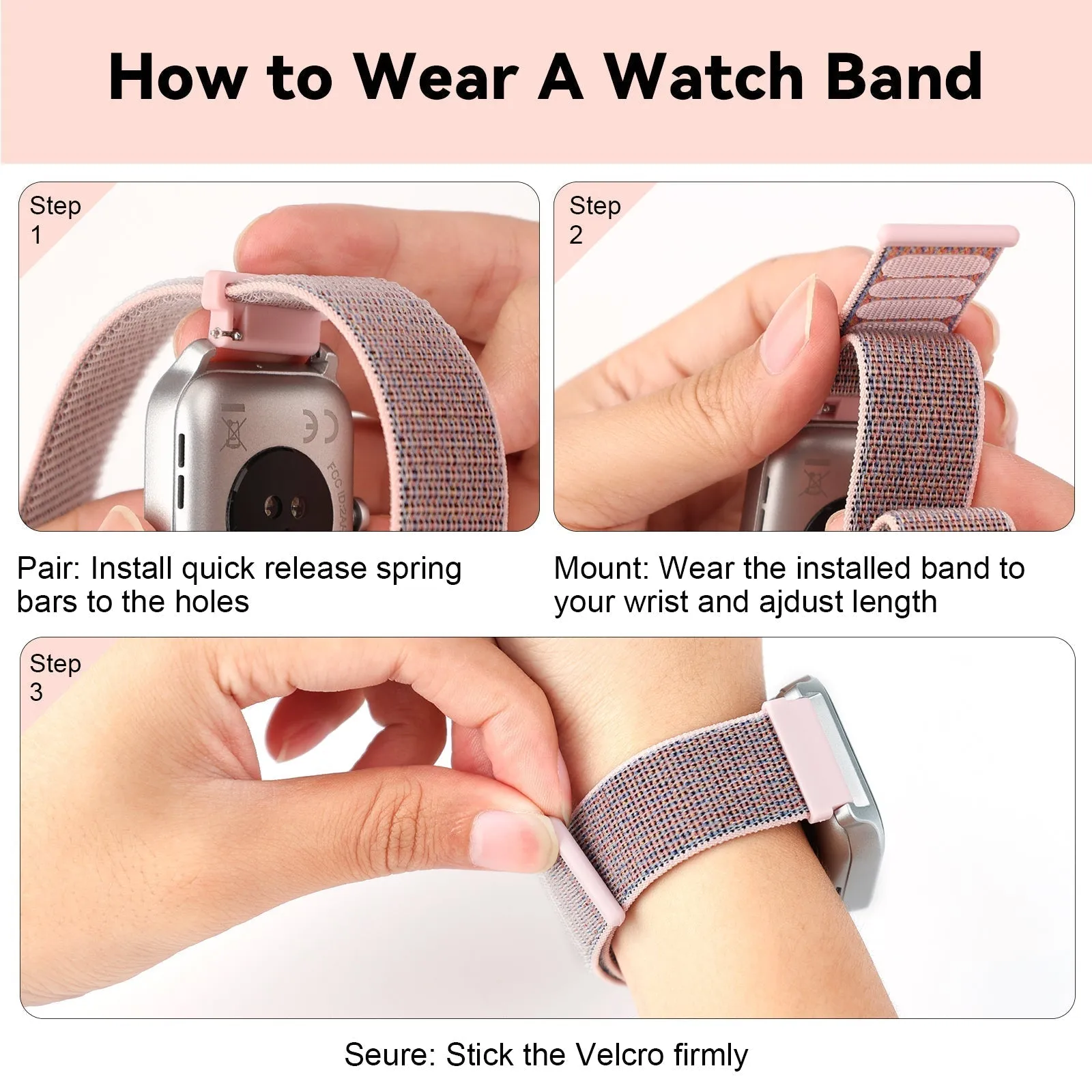 Fitpolo Soft Nylon Sport Strap Replacement band 18mm 20mm 22mm Option4(Free shipping for 2 or more watch straps)