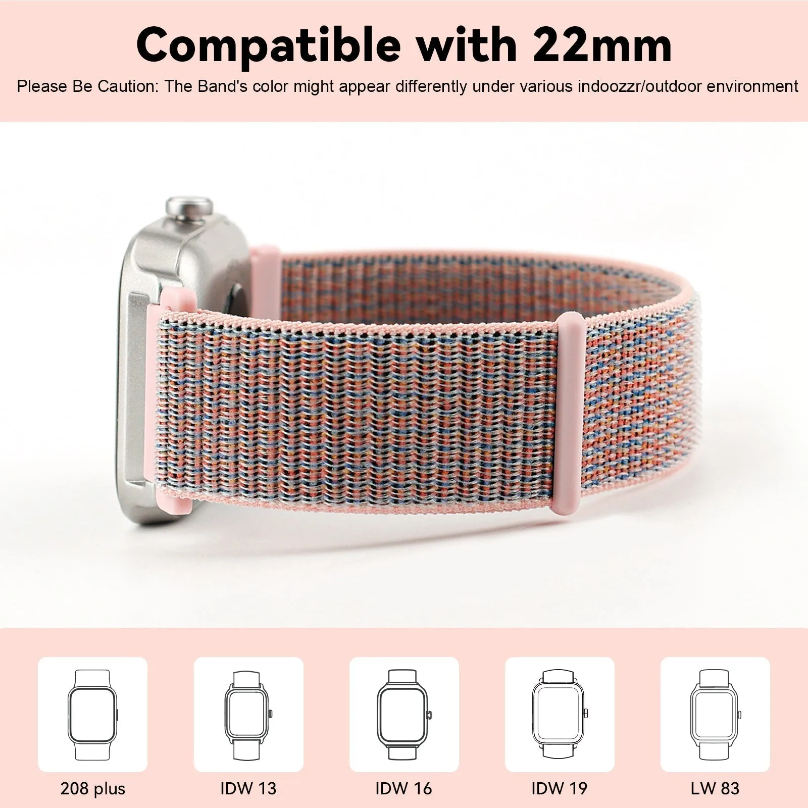 Fitpolo Soft Nylon Sport Strap Replacement band 18mm 20mm 22mm Option4(Free shipping for 2 or more watch straps)