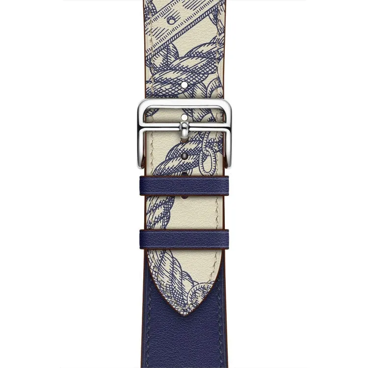 For Apple Watch 3 / 2 / 1 Generation 38mm Universal Silk Screen Psingle-ring Watch Band(Blue)