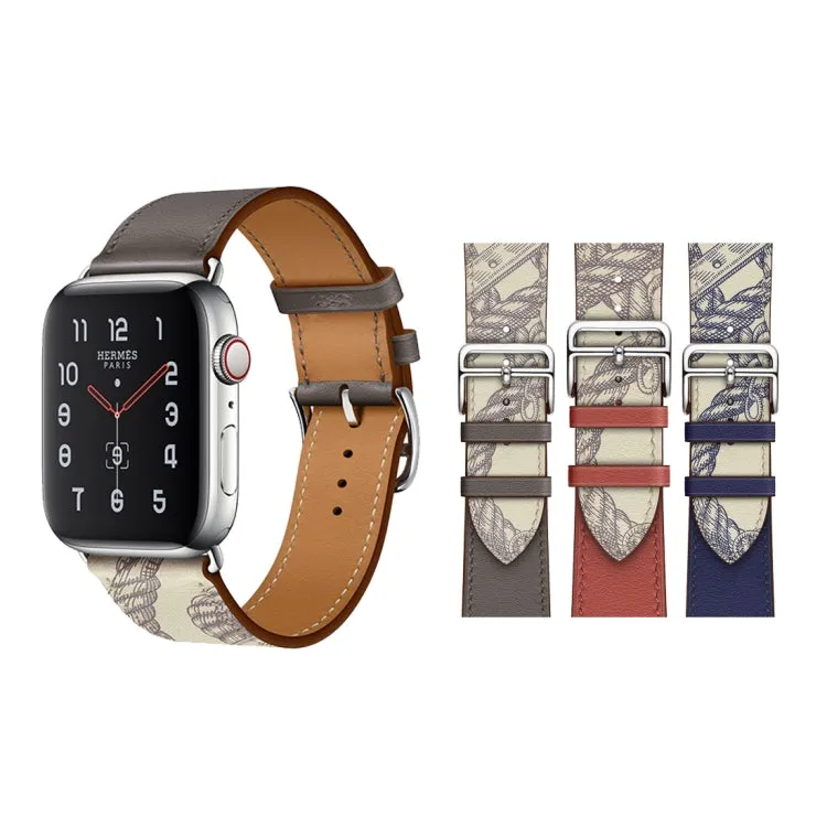 For Apple Watch 3 / 2 / 1 Generation 38mm Universal Silk Screen Psingle-ring Watch Band(Blue)