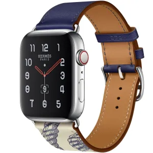 For Apple Watch 3 / 2 / 1 Generation 38mm Universal Silk Screen Psingle-ring Watch Band(Blue)