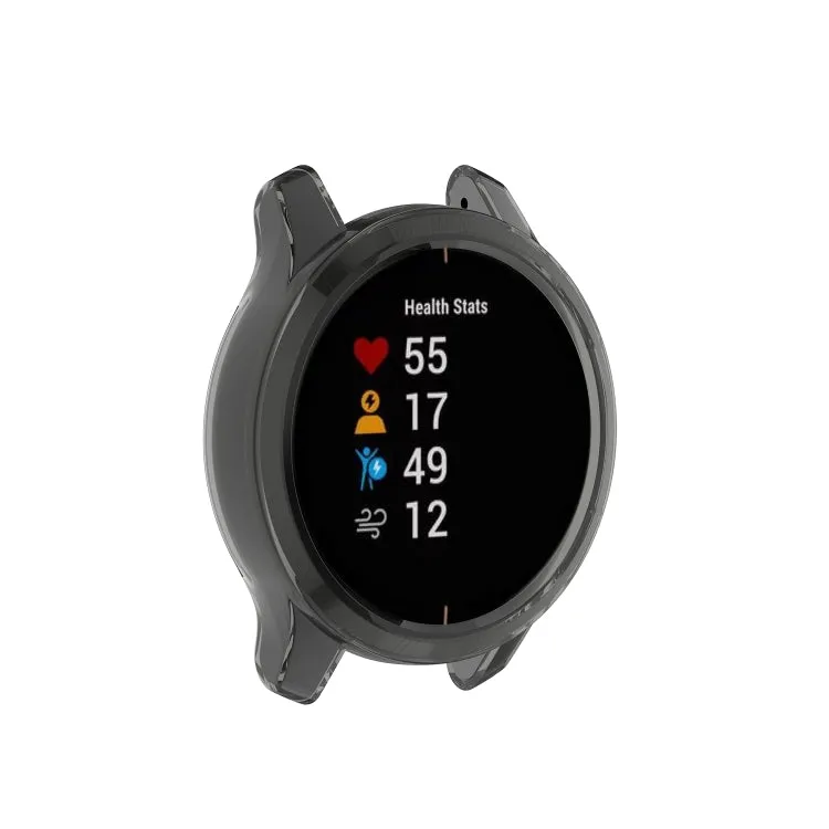 For Garmin Venu TPU Wrapped Empty Half Case Watch Case(Transparent Black)