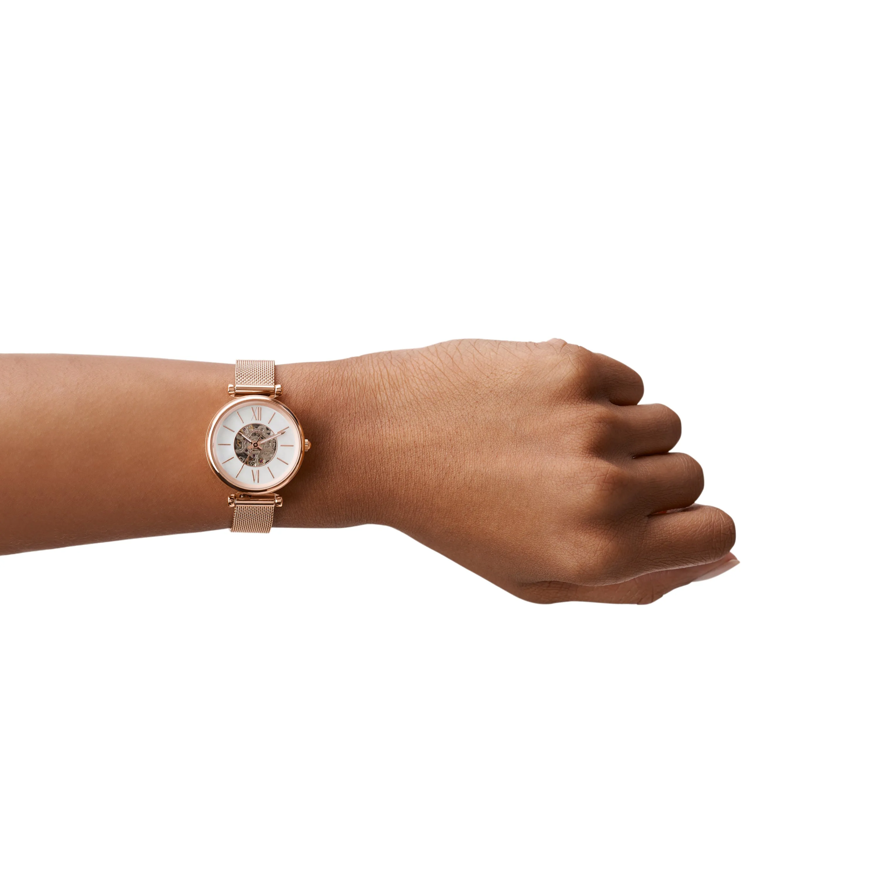 Fossil Carlie Rose Gold-Tone Stainless Steel Automatic Watch ME3188