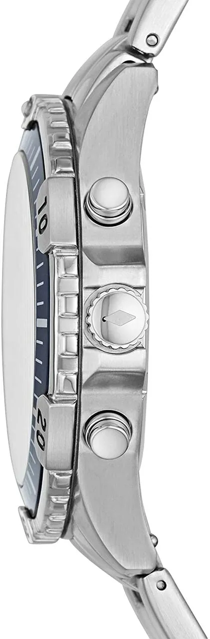 Fossil Garrett Chronograph Blue Dial Stainless Steel Mens Watch FS5623