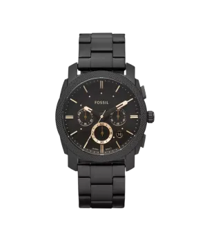 Fossil Machine Mid-Size Chronograph Black Stainless Steel Watch FS4682