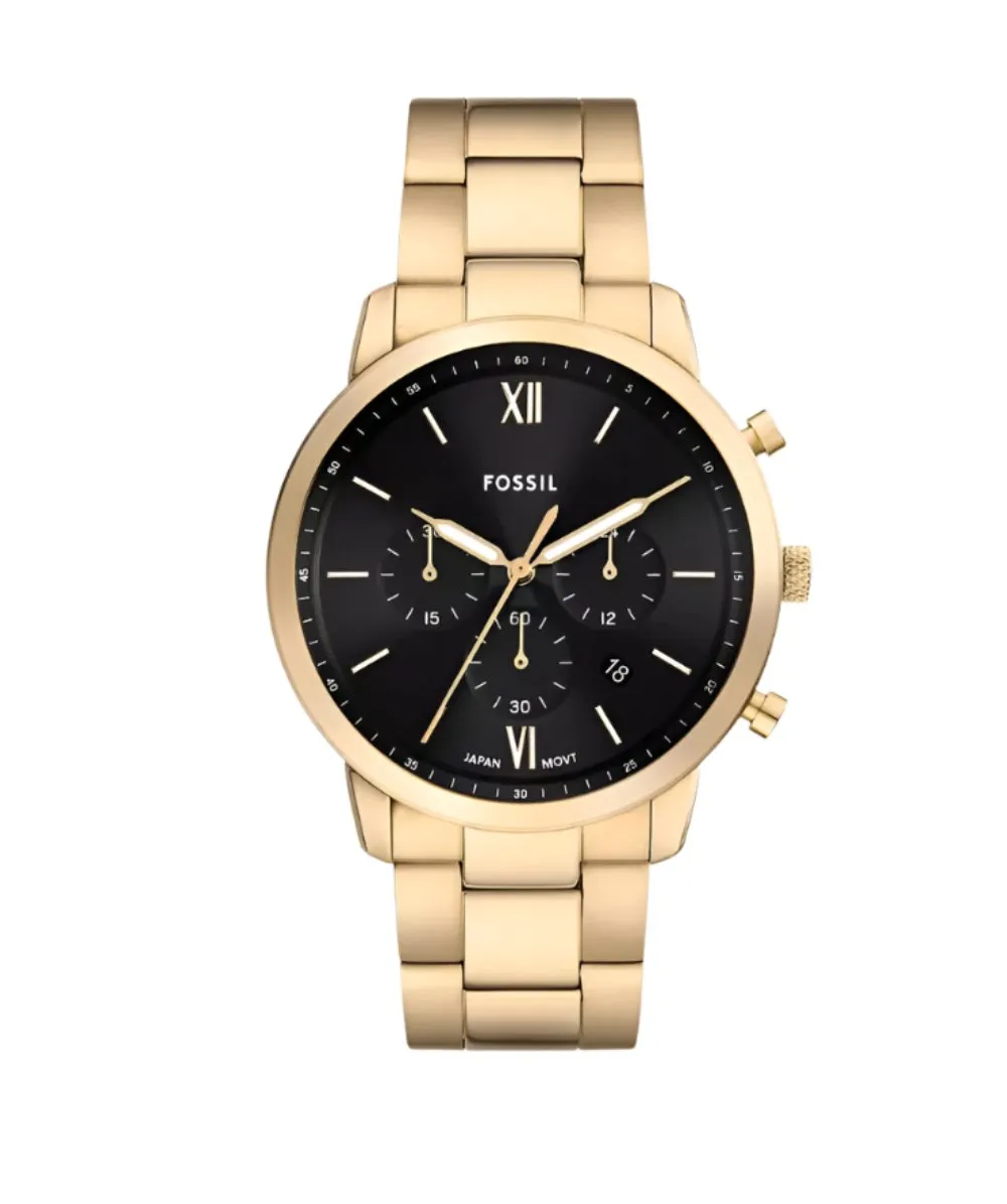 Fossil Neutra Chronograph Gold Stainless Steel Black Dial Watch FS6093