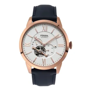 Fossil Townsman Mechanical Watch with White Dial and Blue Leather Strap ME3171