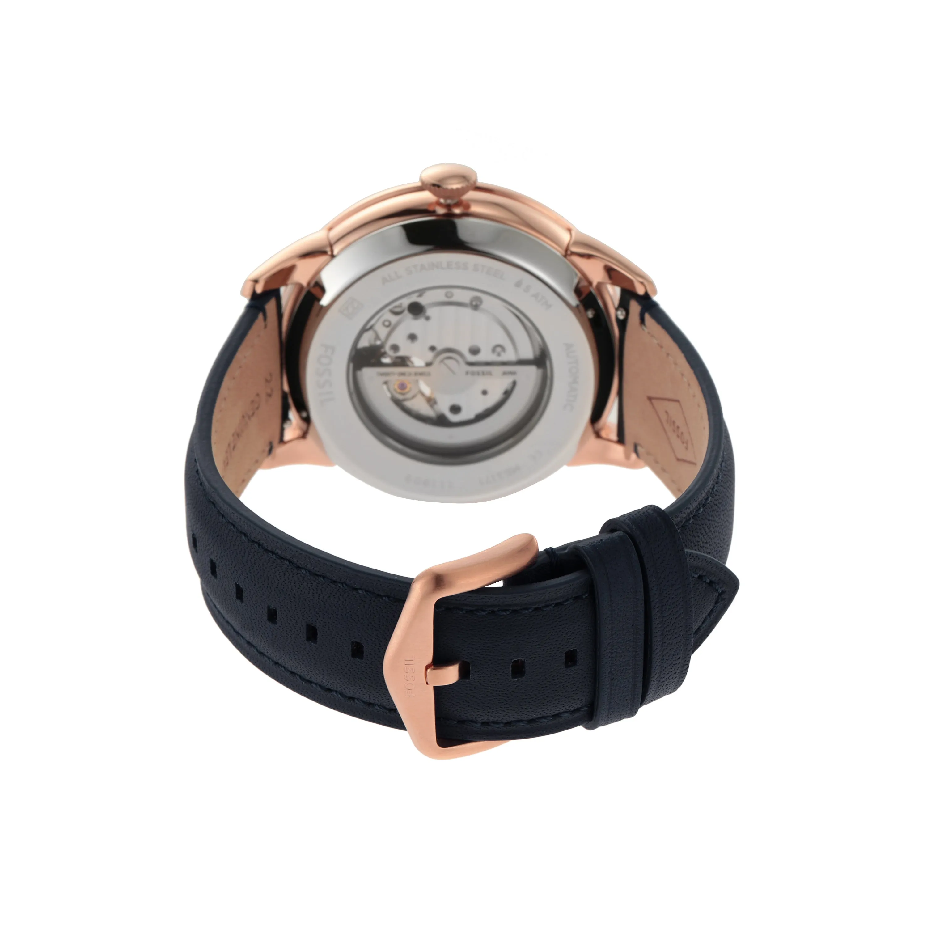 Fossil Townsman Mechanical Watch with White Dial and Blue Leather Strap ME3171