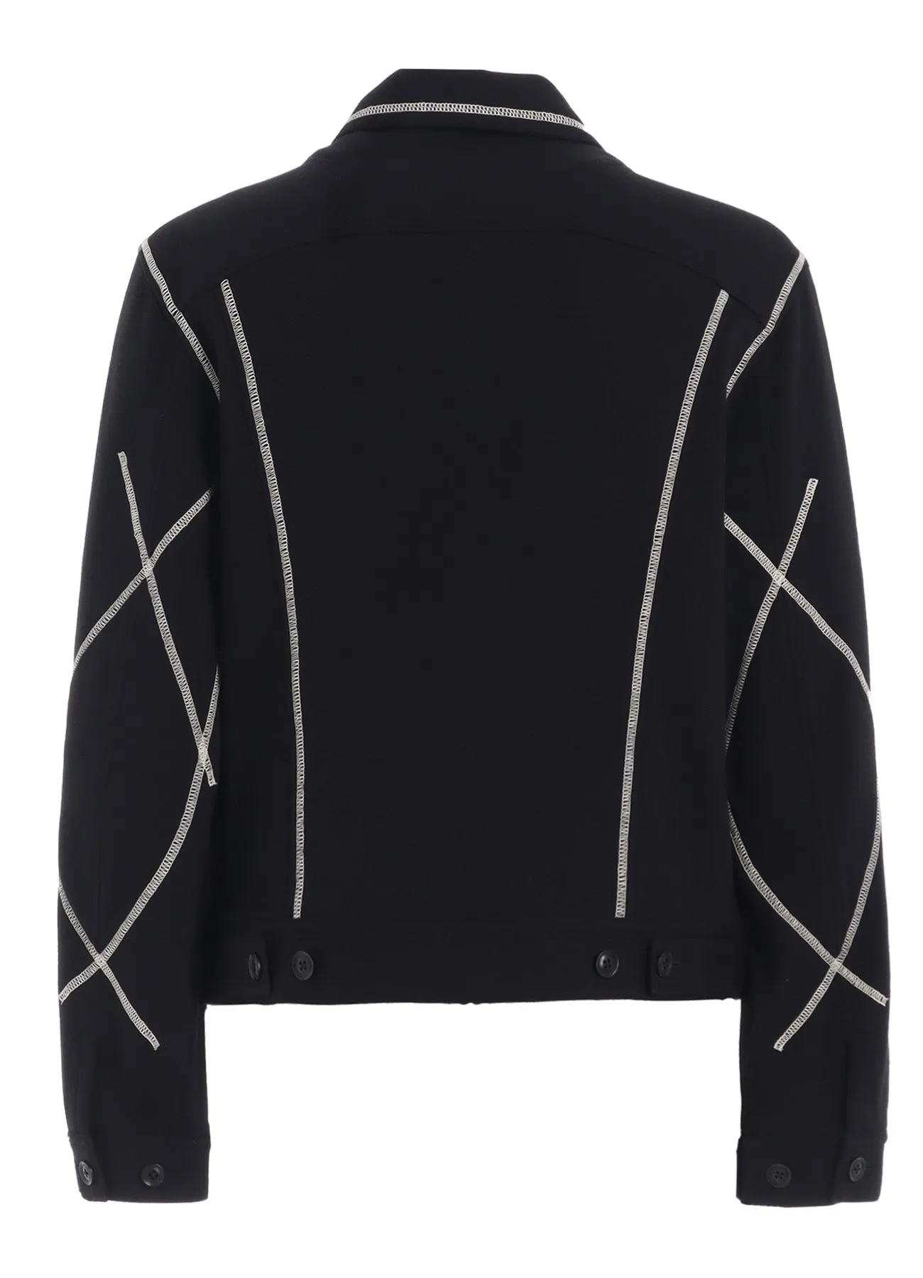 FRENCH TERRY RANDOM STITCH TRUCKER JACKET