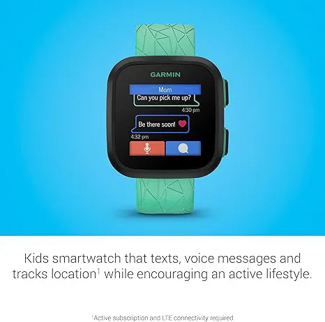 Garmin Bounce Kid's Green Burst Two-Way Text And Voice Messaging Location Tracking Smartwatch - 010-02448-02