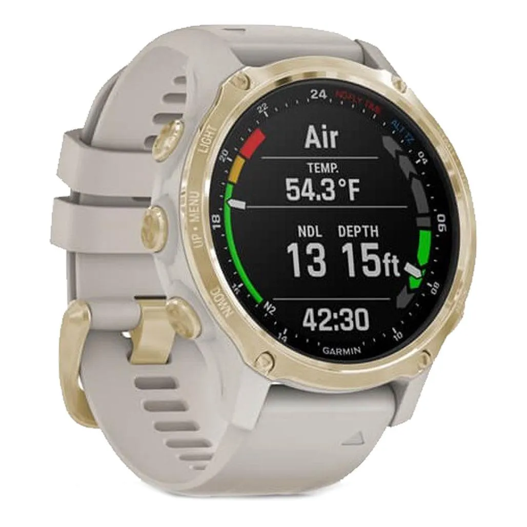 Garmin Descent MK2S - Light Gold With Light Sand Silicone Band