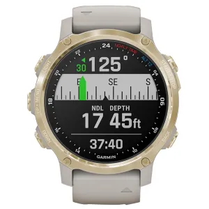 Garmin Descent MK2S - Light Gold With Light Sand Silicone Band