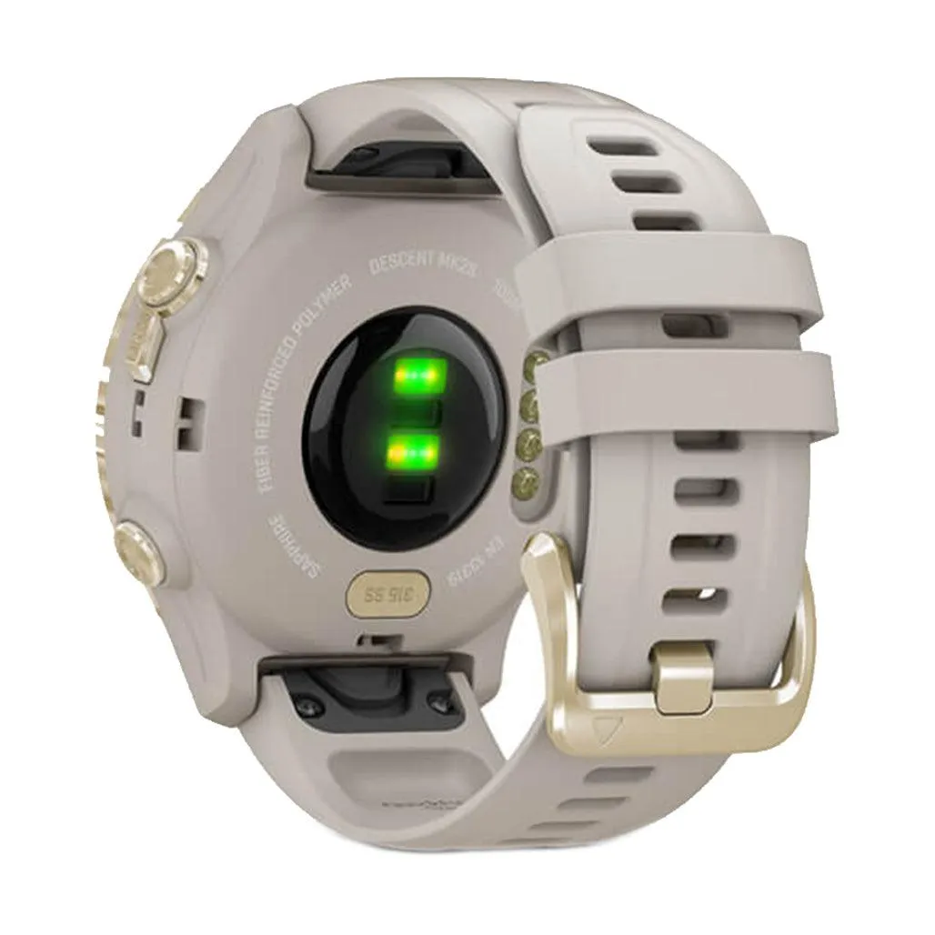 Garmin Descent MK2S - Light Gold With Light Sand Silicone Band