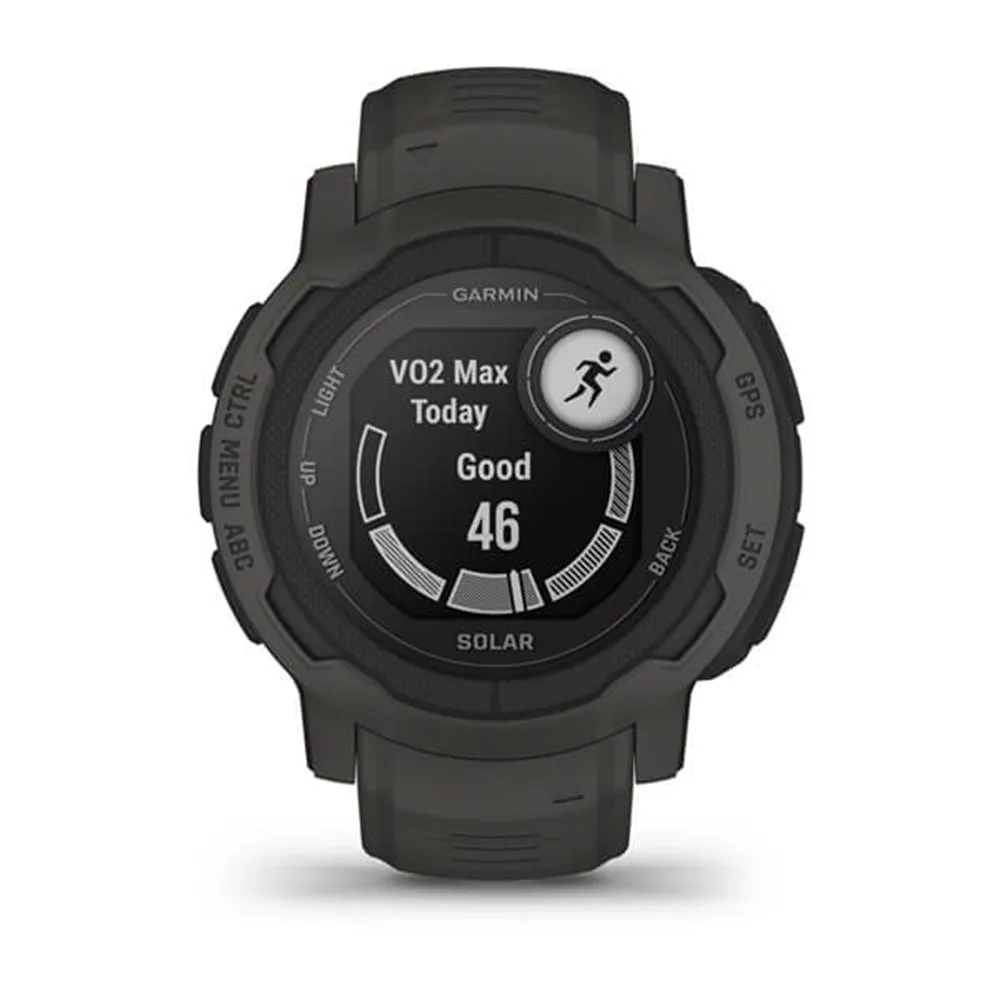 Garmin Instinct 2 Solar Graphite Smaller-Sized Rugged Outdoor Solar Charging Capabilities Multi-GNSS Support Watch - 010-02627-10