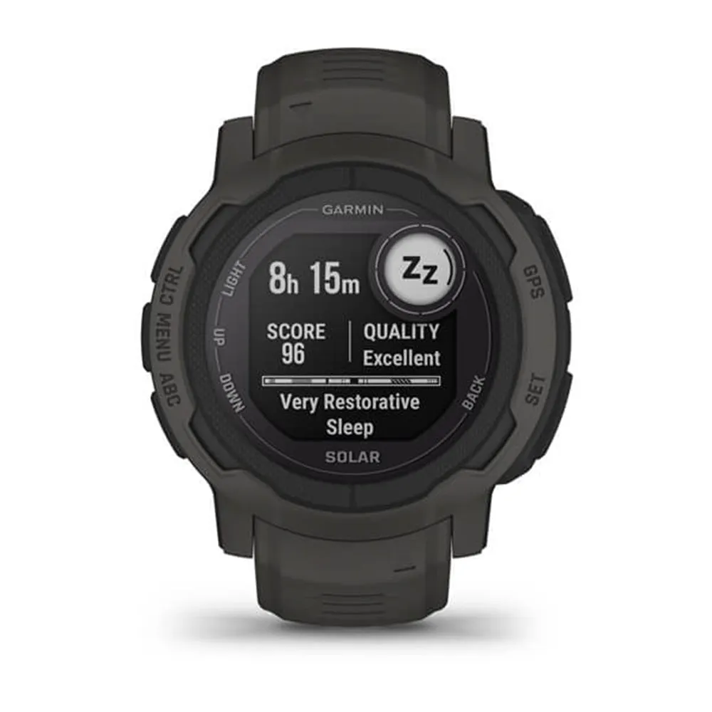Garmin Instinct 2 Solar Graphite Smaller-Sized Rugged Outdoor Solar Charging Capabilities Multi-GNSS Support Watch - 010-02627-10