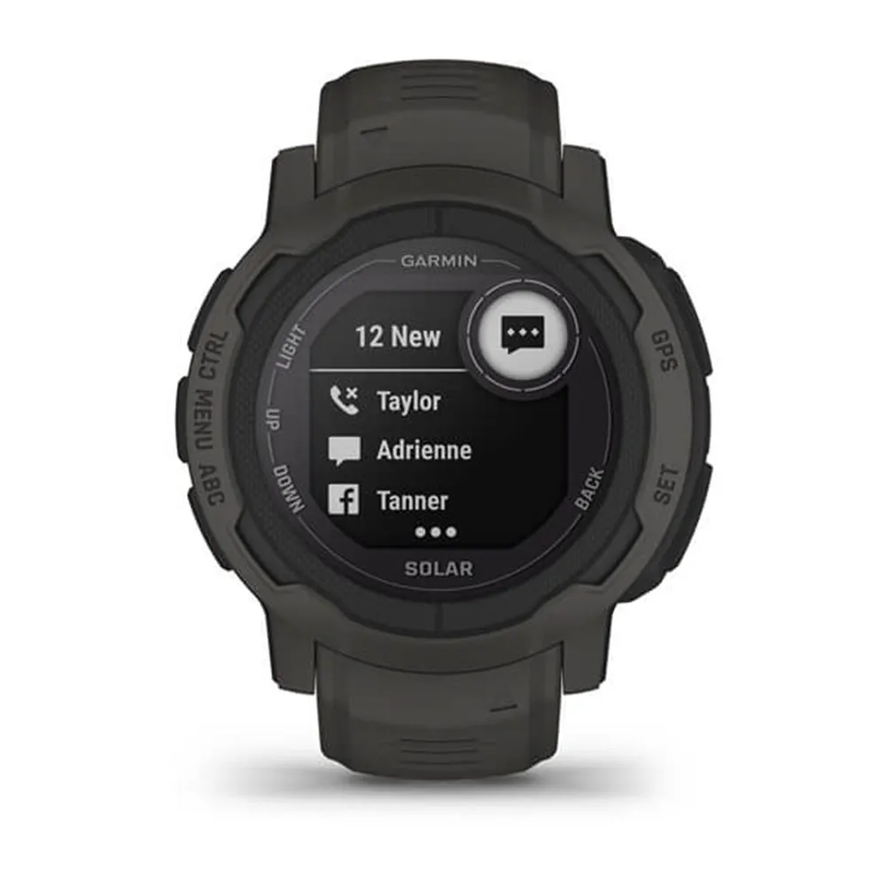 Garmin Instinct 2 Solar Graphite Smaller-Sized Rugged Outdoor Solar Charging Capabilities Multi-GNSS Support Watch - 010-02627-10