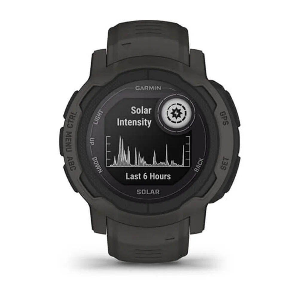 Garmin Instinct 2 Solar Graphite Smaller-Sized Rugged Outdoor Solar Charging Capabilities Multi-GNSS Support Watch - 010-02627-10