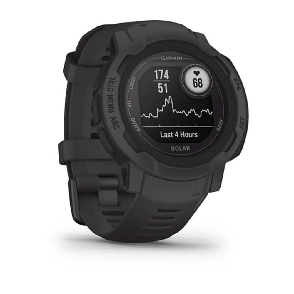 Garmin Instinct 2 Solar Graphite Smaller-Sized Rugged Outdoor Solar Charging Capabilities Multi-GNSS Support Watch - 010-02627-10
