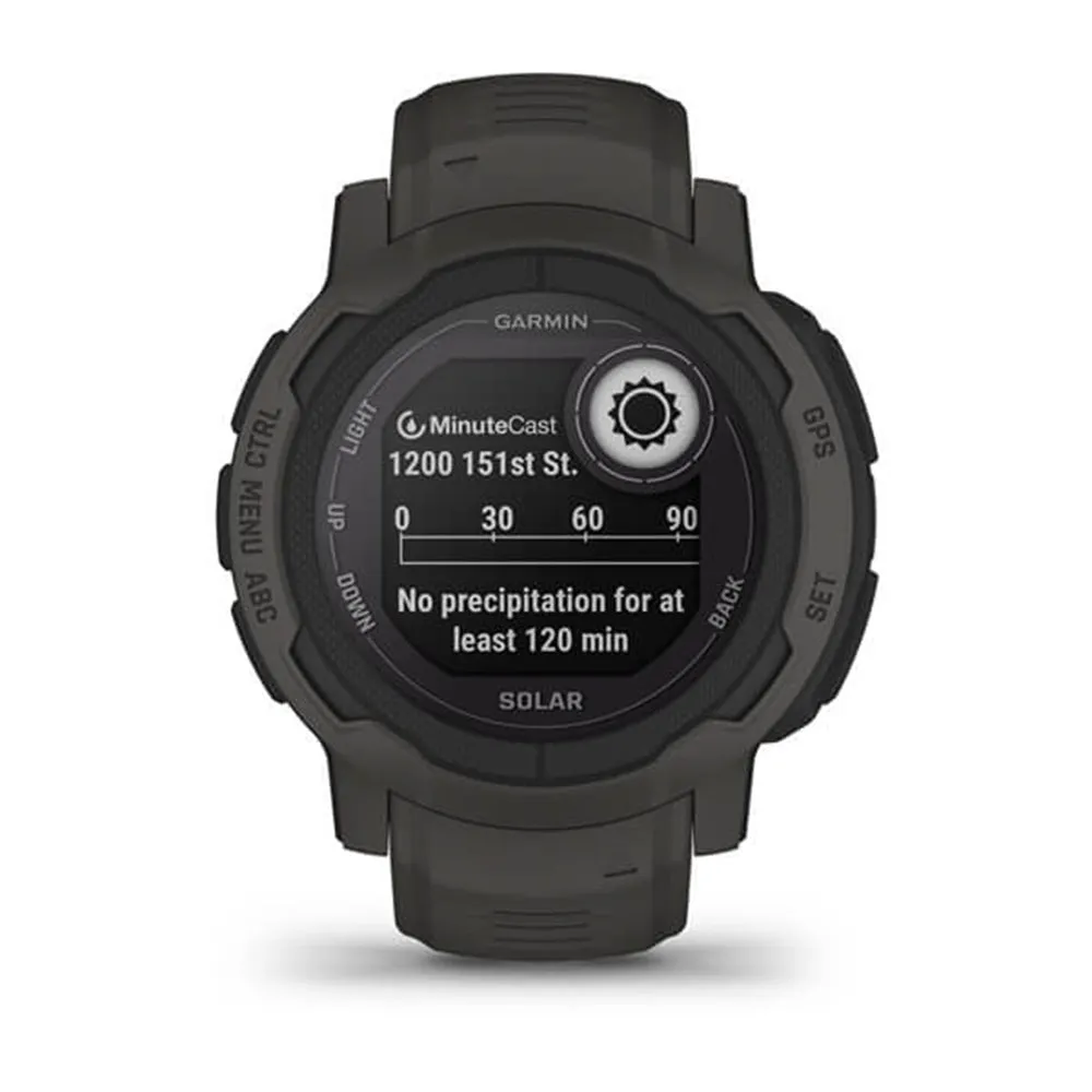 Garmin Instinct 2 Solar Graphite Smaller-Sized Rugged Outdoor Solar Charging Capabilities Multi-GNSS Support Watch - 010-02627-10
