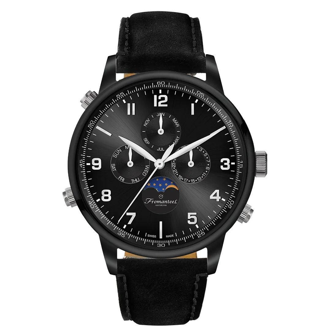 Globetrotter All-Black Moon Phase NERO™