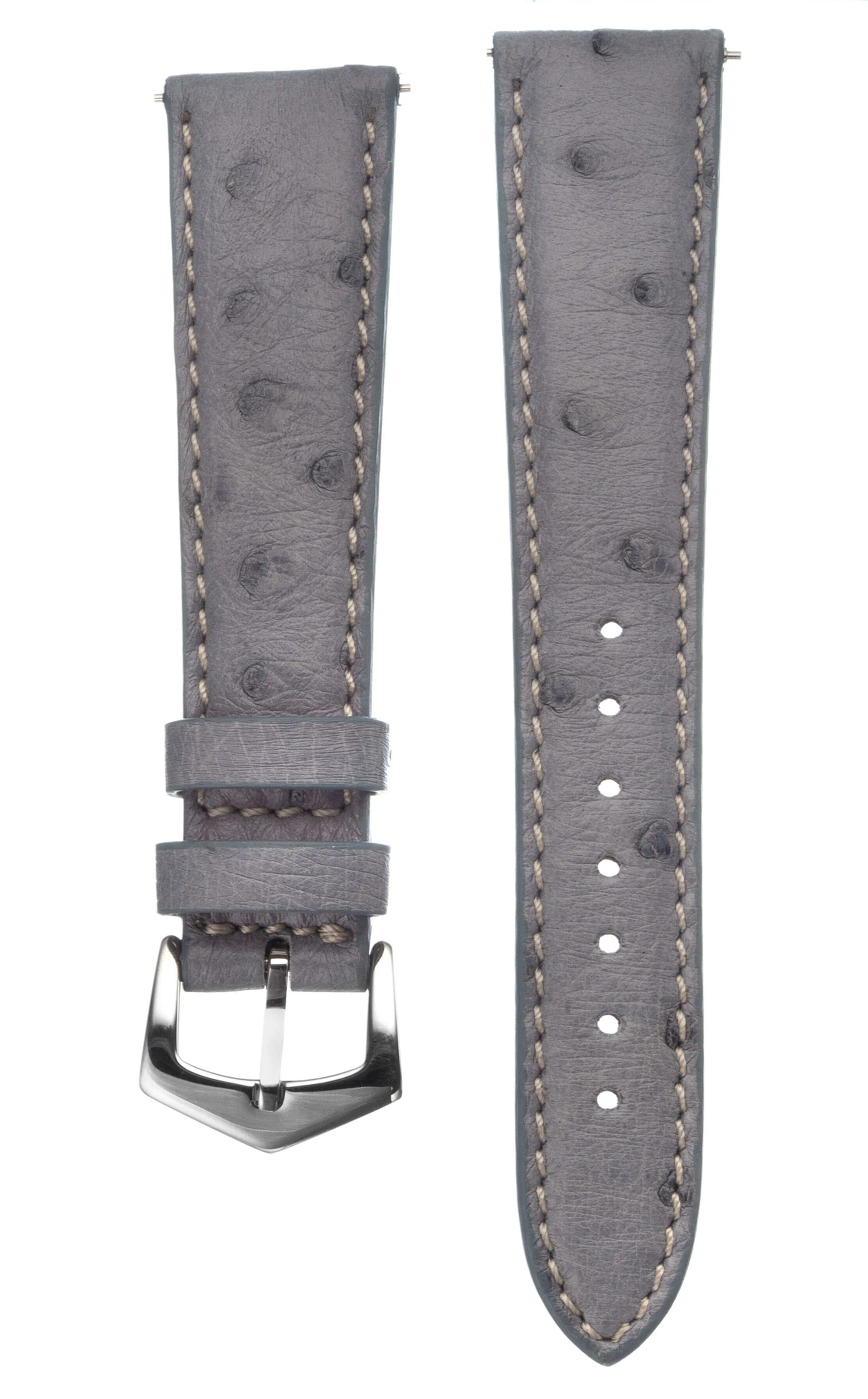 Grey Ostrich Watch Band