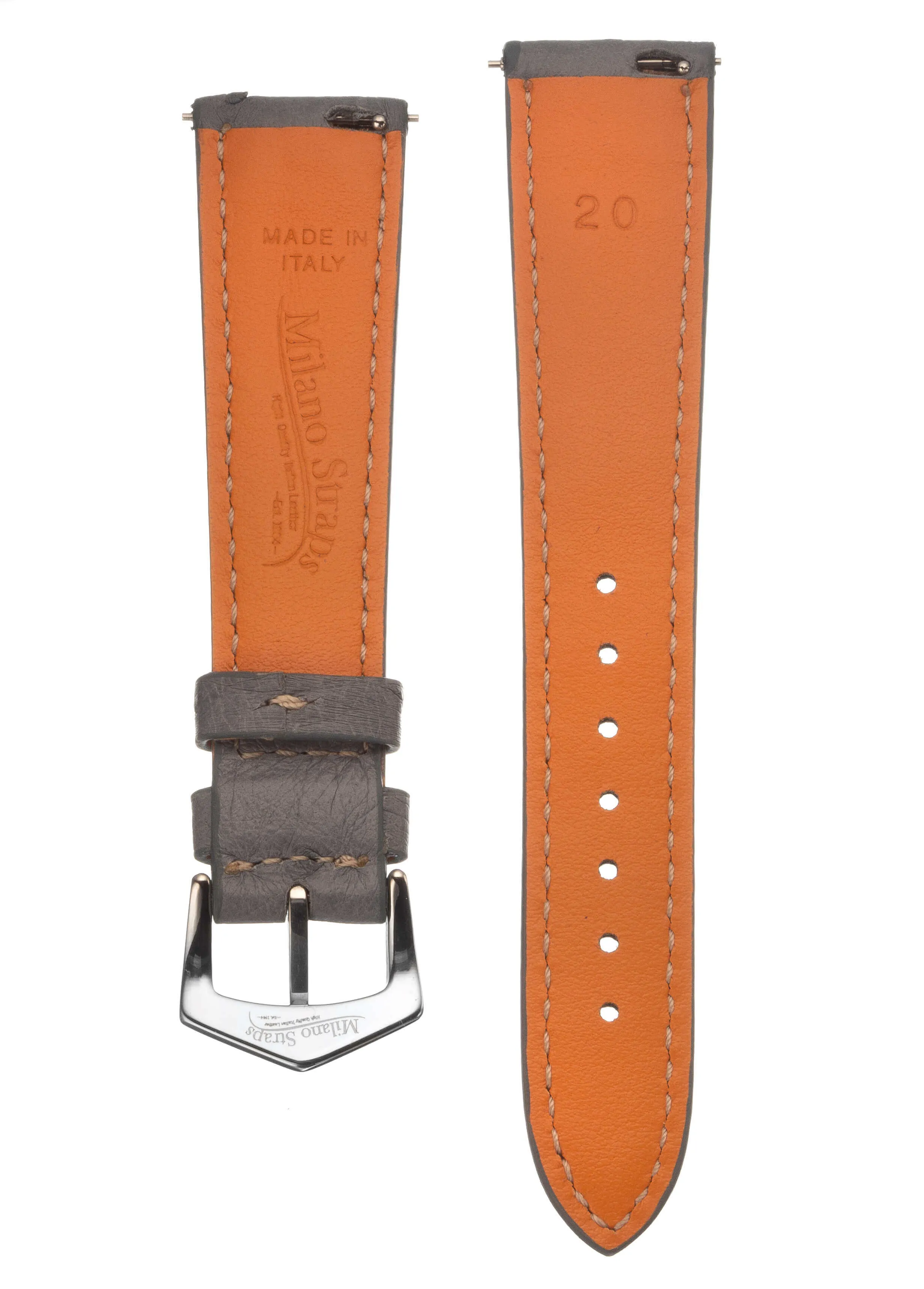 Grey Ostrich Watch Band