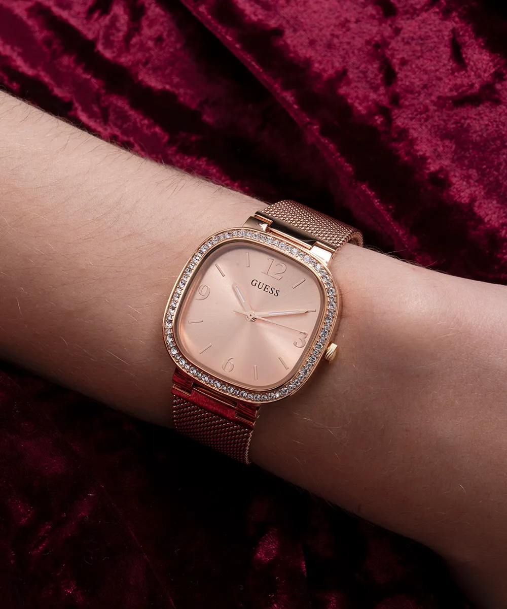 GUESS Ladies Rose Gold Tone Analog Watch