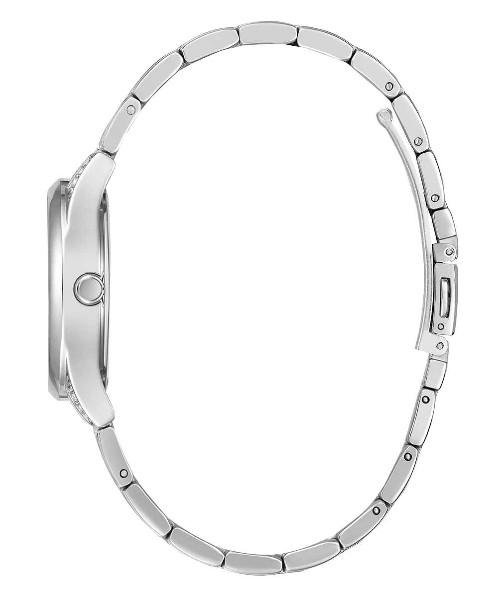 GUESS Ladies Silver Tone Day/Date Watch