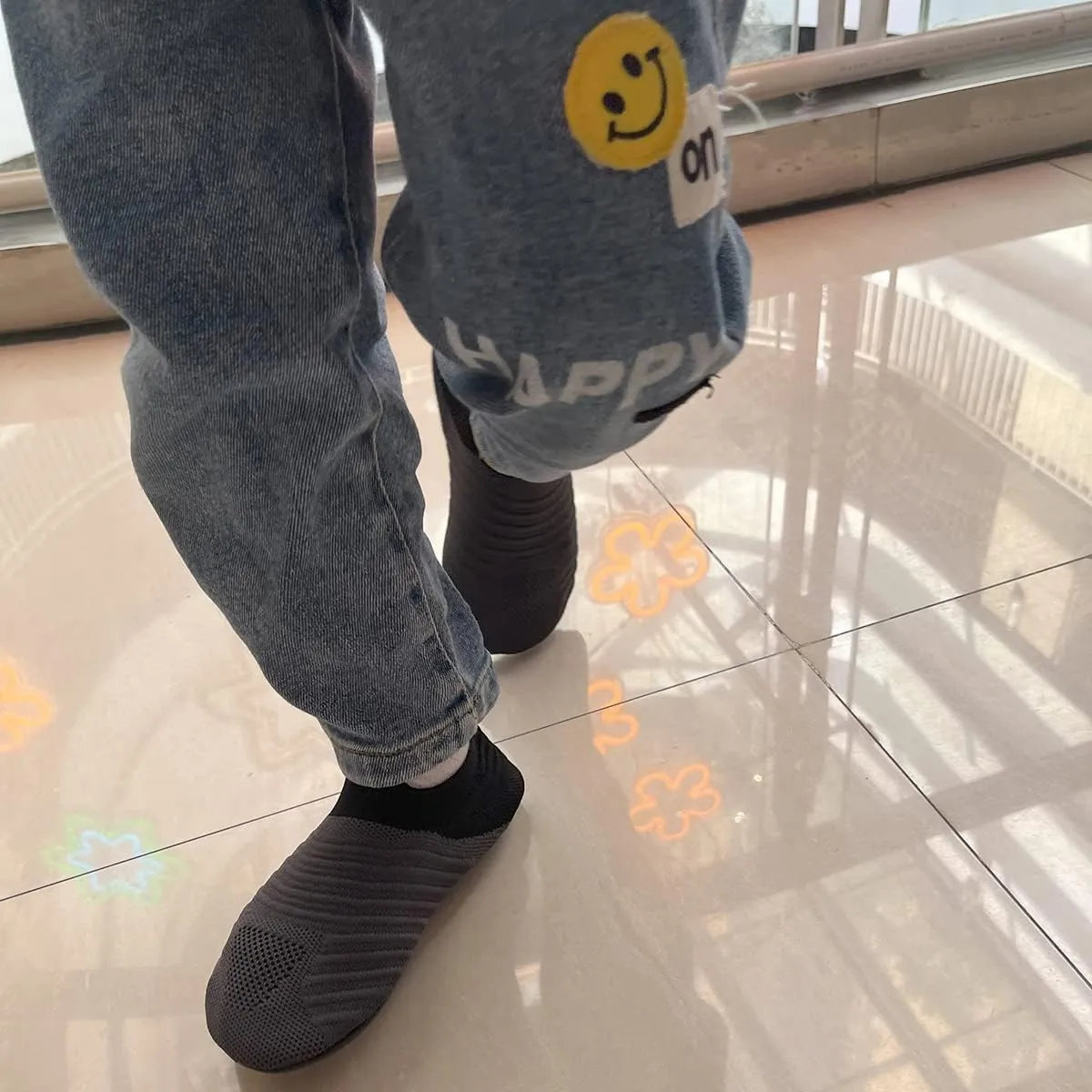 Hayeabi Toddler Kids Lightweight Indoor Outdoor House Slippers Shoes Non-Slip Grip Comfy Home Floor Shoes for Boys Girls