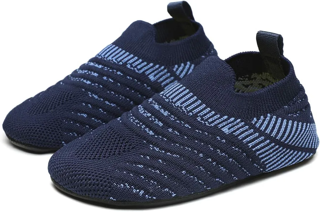 Hayeabi Toddler Kids Lightweight Indoor Outdoor House Slippers Shoes Non-Slip Grip Comfy Home Floor Shoes for Boys Girls