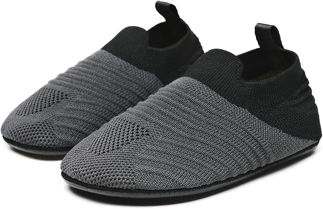 Hayeabi Toddler Kids Lightweight Indoor Outdoor House Slippers Shoes Non-Slip Grip Comfy Home Floor Shoes for Boys Girls