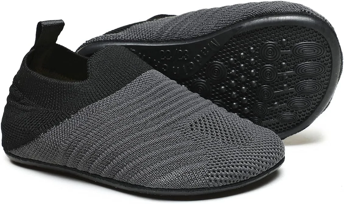 Hayeabi Toddler Kids Lightweight Indoor Outdoor House Slippers Shoes Non-Slip Grip Comfy Home Floor Shoes for Boys Girls