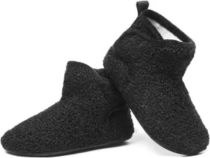 Hayeabi Toddler Kids Lightweight Winter Fuzzy Warm Indoor Outdoor House Slippers Non-Slip Grip Comfy Home Floor Shoes for Boys Girls