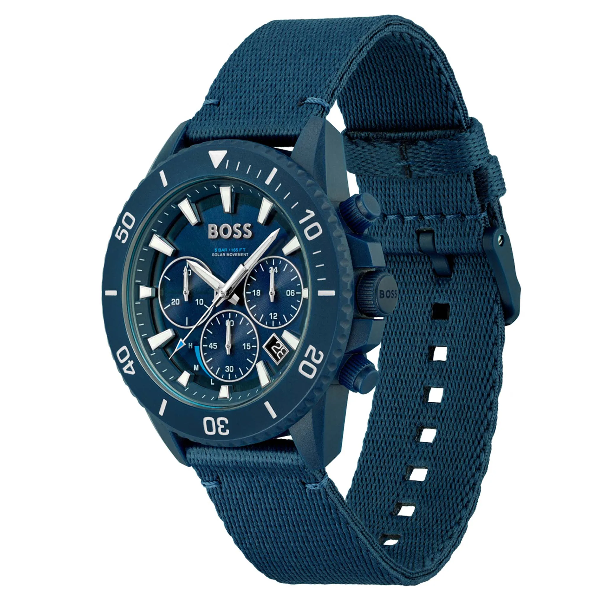 Hugo Boss Blue Fabric Solar-Chronograph Men's Watch - 1513919