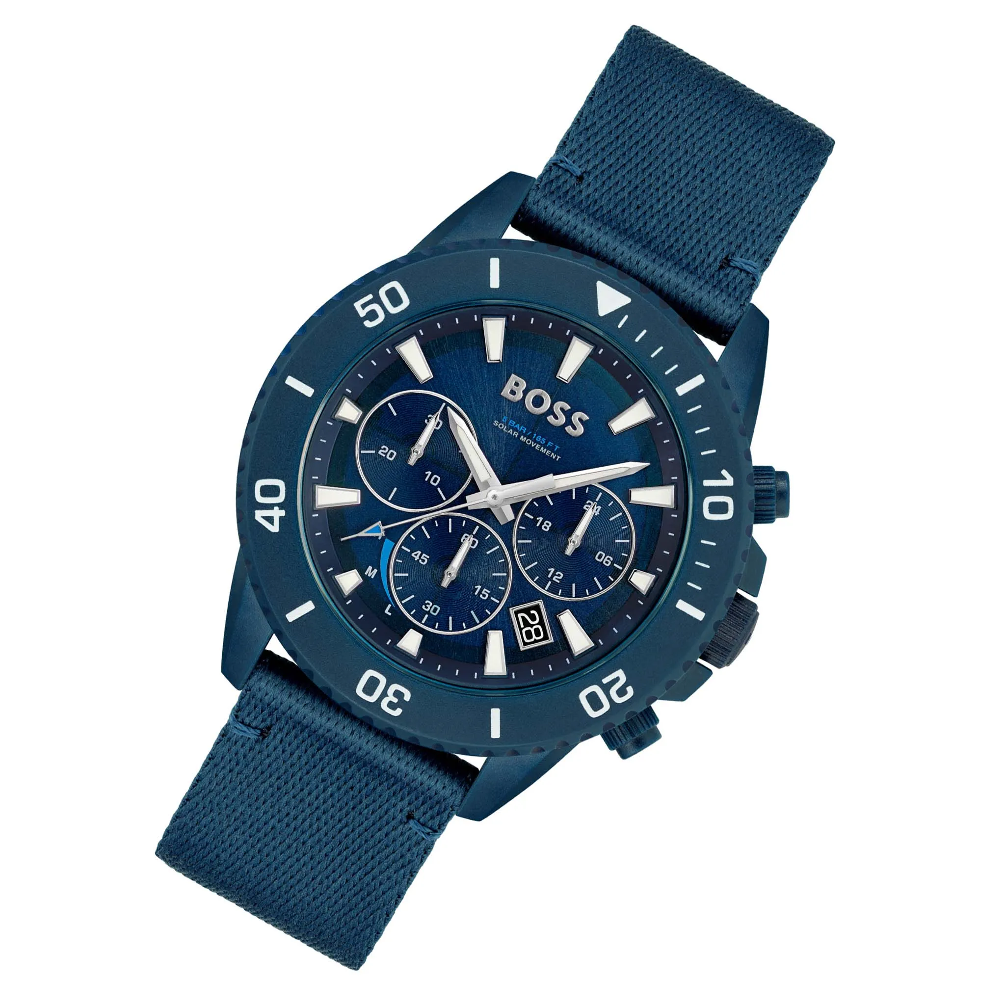 Hugo Boss Blue Fabric Solar-Chronograph Men's Watch - 1513919