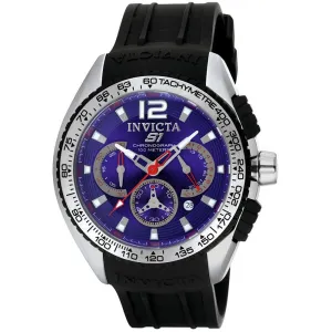 Invicta 1451 Men's Chronograph Blue Dial Rubber Strap Watch