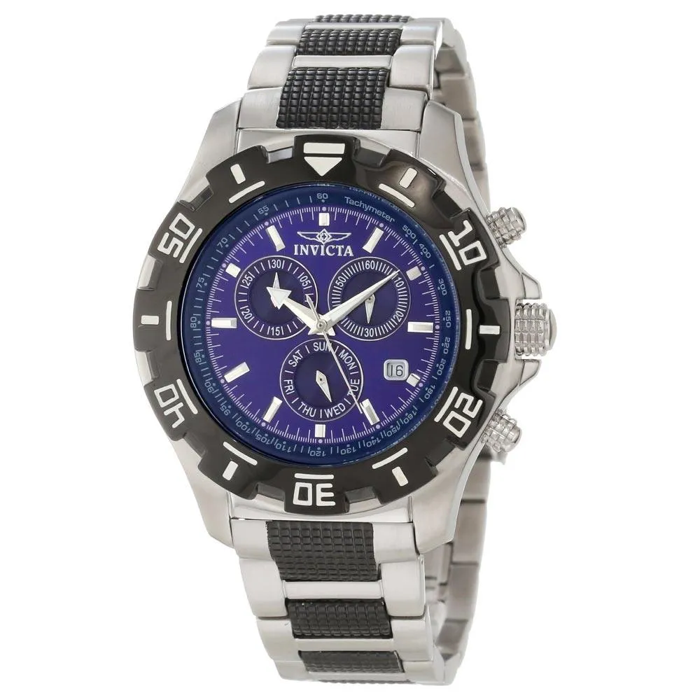 Invicta 6408 Men's Specialty Python Blue Dial Two Tone Stainless Steel Bracelet Chronograph Watch