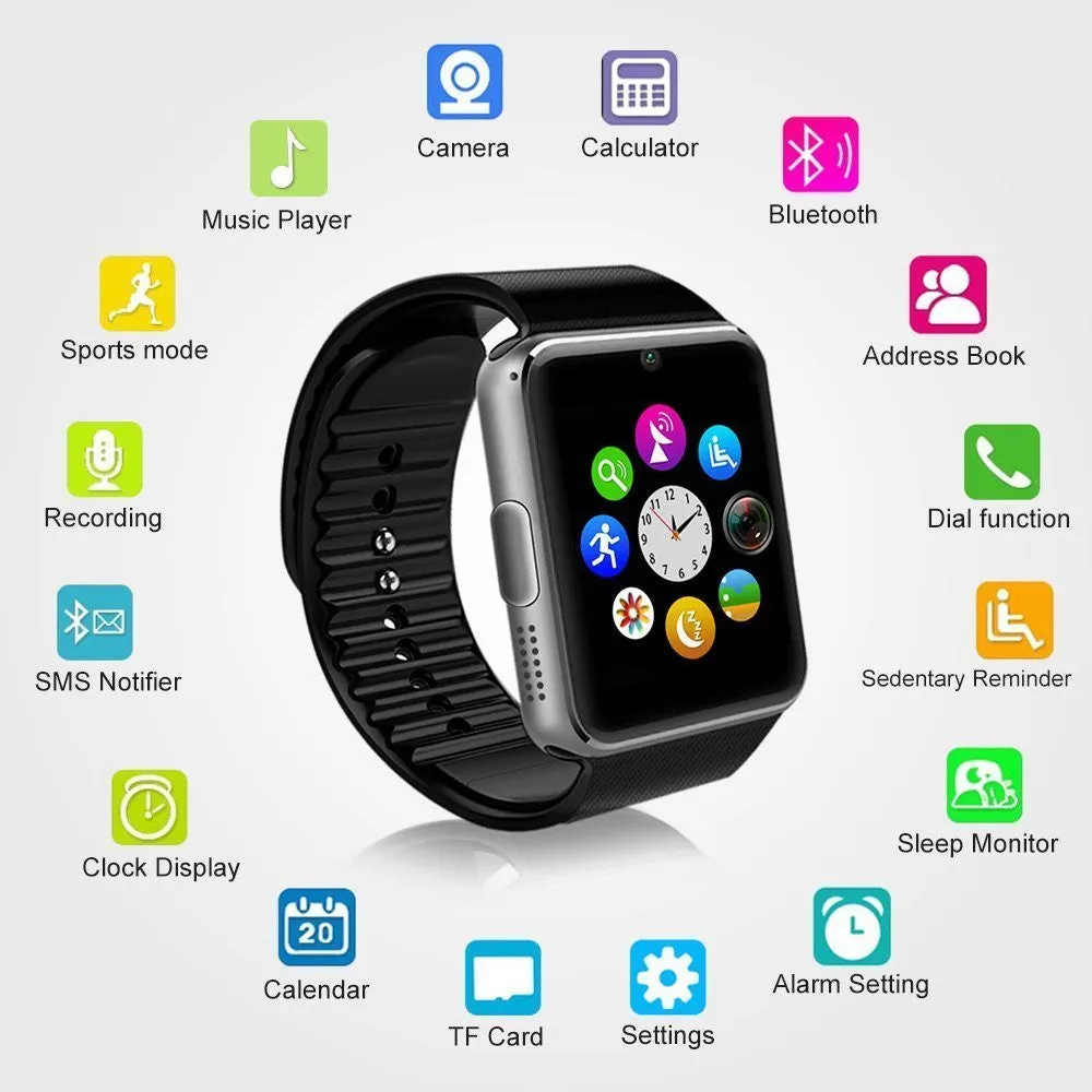 IRONLINK Smartwatch GT08 Bluetooth Smart Watch Phone with Sim Card Solt anti-lost Call reminder Phone Mate