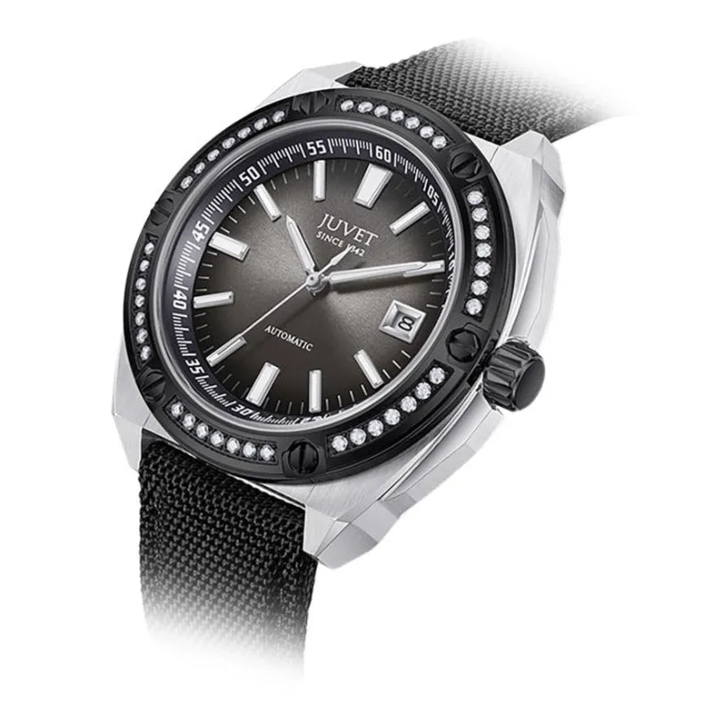 JUVET 7003 Excellent Automatic Swiss Watch for Men 50m Waterproof - Elegant Black A3