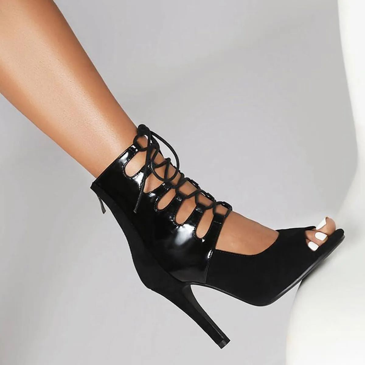 JXUZY Womens Summer Cross Straps Stiletto Gladiator Shoes Jazz Modern Pole Dance Sandals Booties