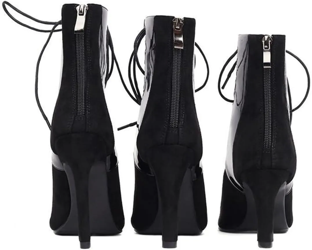 JXUZY Womens Summer Cross Straps Stiletto Gladiator Shoes Jazz Modern Pole Dance Sandals Booties