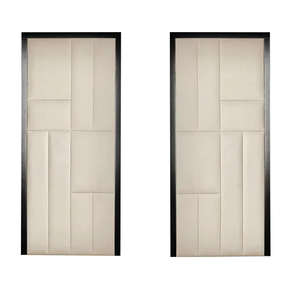 Kensington Cream Premium Abstract Headboard Set of 2 Wings