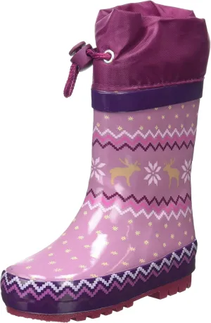 Kids Wellington Boots Rain, Purple, 6 US Unisex Toddler