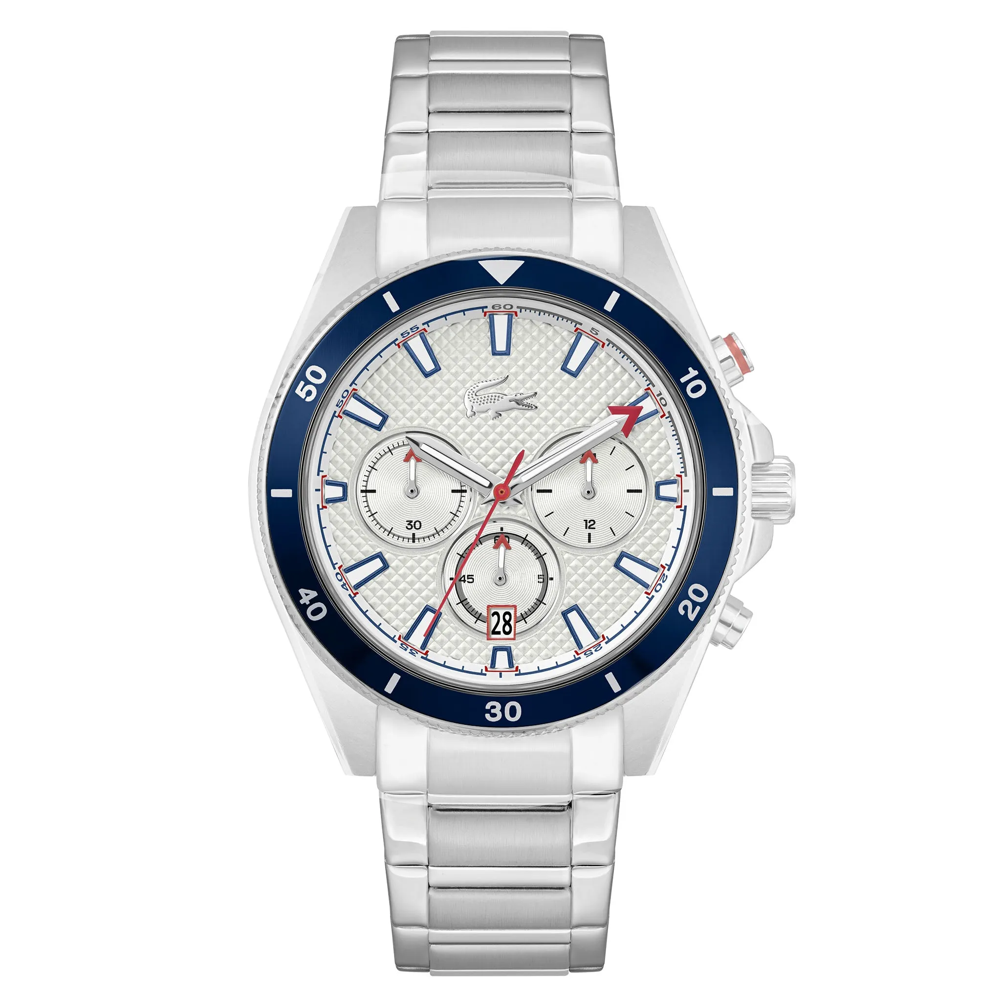 Lacoste Stainless Steel White Dial Chronograph Men's Watch - 2011360